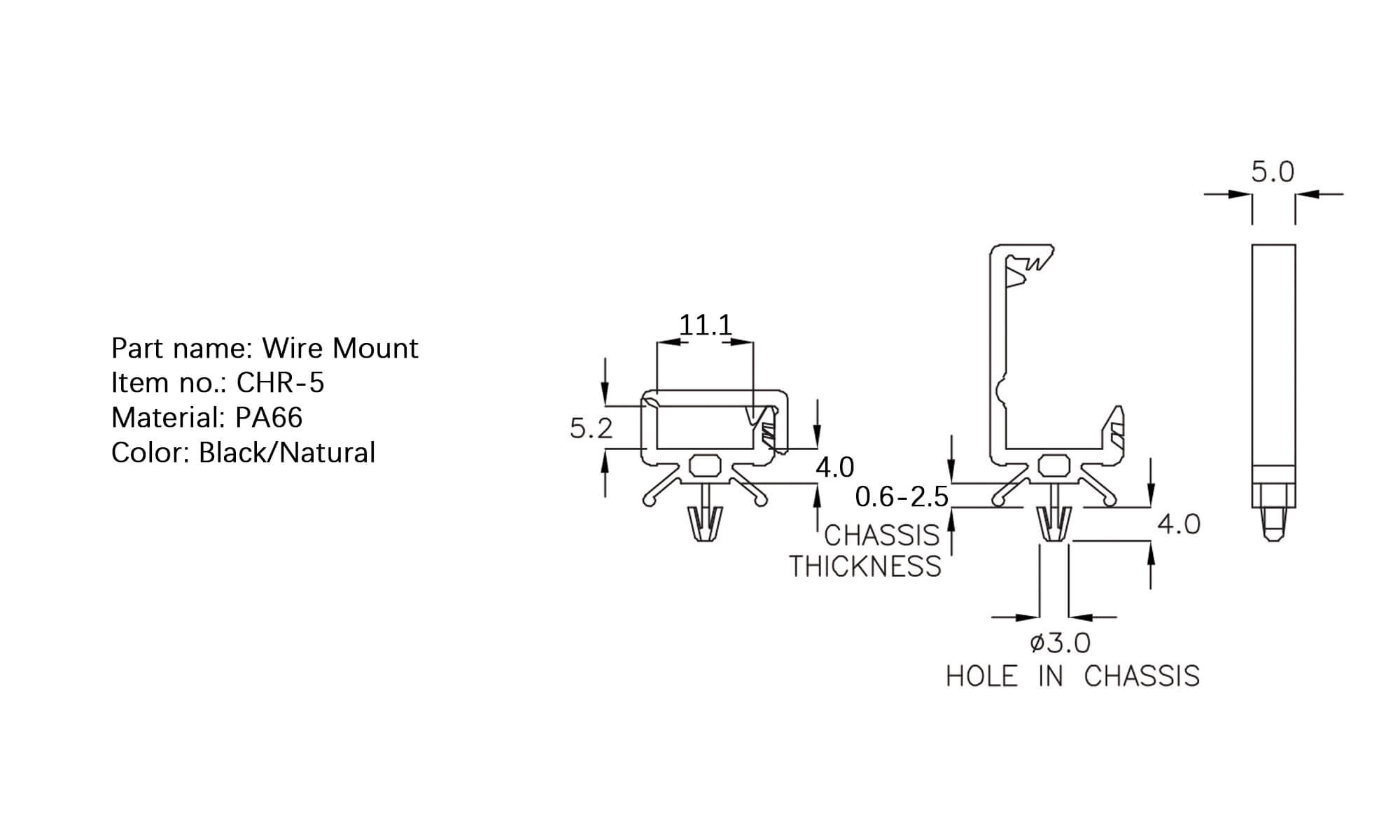 Plastic Wire Mount CHR-5